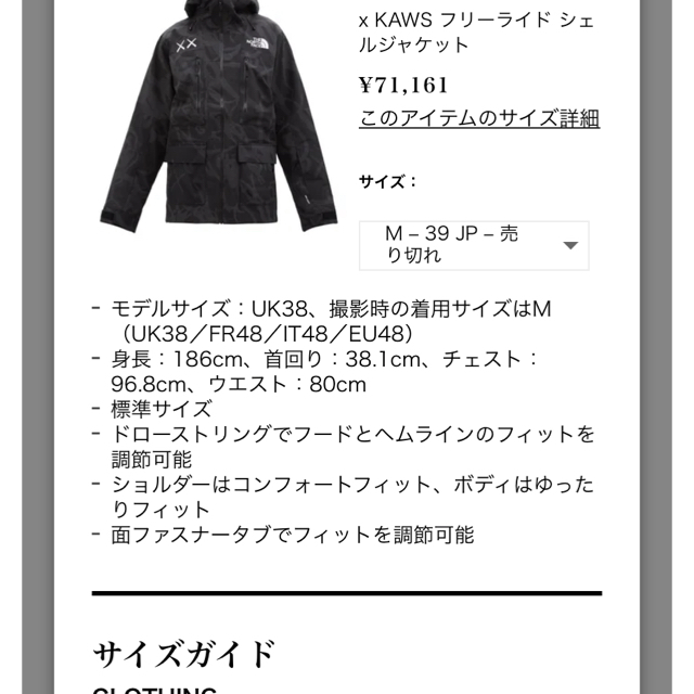 THE NORTH FACE(ザノースフェイス)のThe North Face KAWS Freeride Jacket 黒　 メンズのジャケット/アウター(マウンテンパーカー)の商品写真