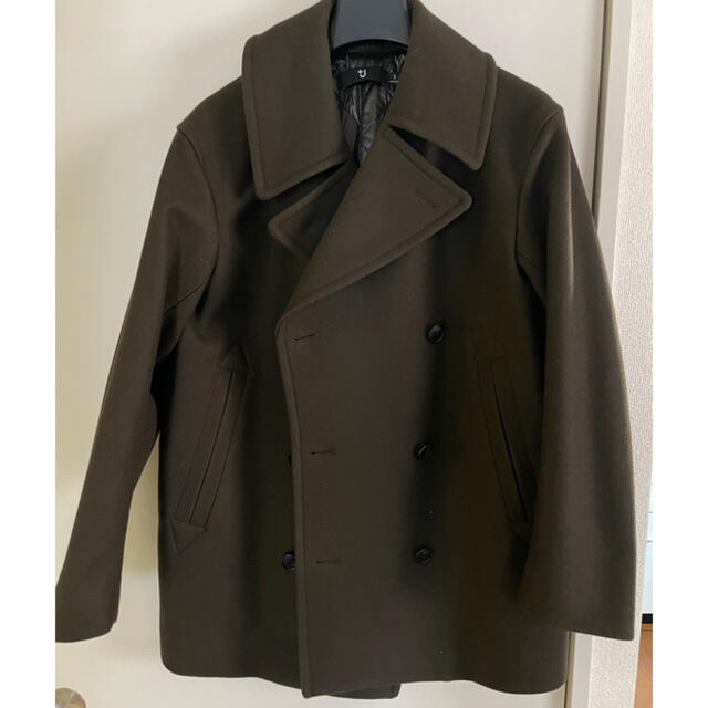 UNIQLO(ユニクロ)の＋J ウールオーバーサイズピーコート S オリーブ メンズのジャケット/アウター(ピーコート)の商品写真