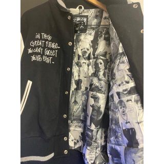 STUSSY - ステューシー 25周年記念 レザーメルトンウールスタジャン
