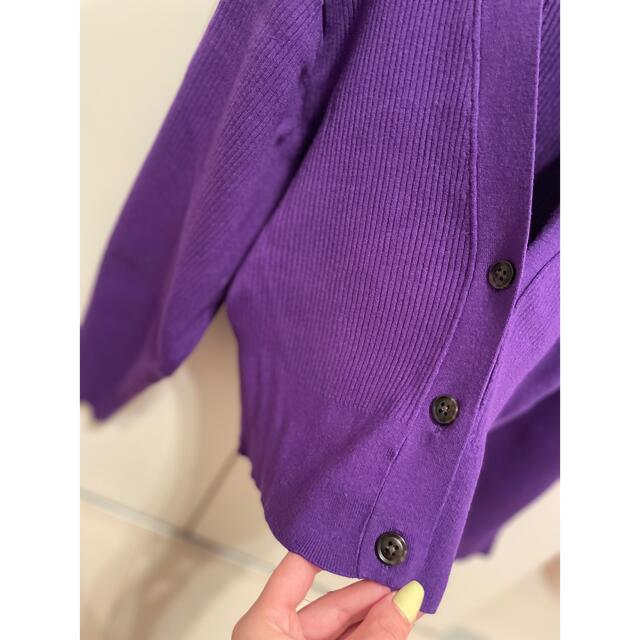 リブカーディガン　薄紫