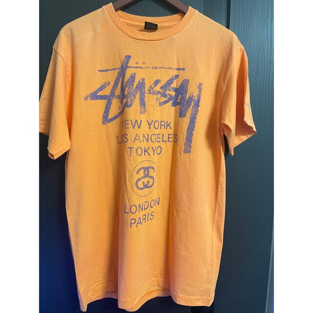 新品 Stussy ステューシー 半袖プリントTシャツ オレンジ Mサイズ