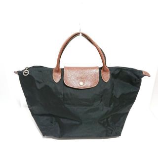 ロンシャン(LONGCHAMP)のロンシャン ハンドバッグ 黒×ブラウン(ハンドバッグ)