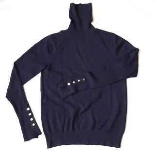 ザラ(ZARA)のZARA ハイネックニット ネイビー M(ニット/セーター)