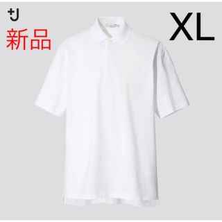 ユニクロ(UNIQLO)の新品　ユニクロ　+J リラックスフィットポロシャツ（半袖）XLサイズ　ホワイト(ポロシャツ)