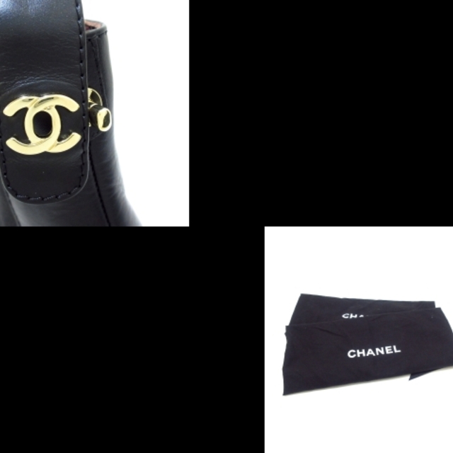 CHANEL(シャネル)のシャネル ショートブーツ 38 1/2美品  黒 レディースの靴/シューズ(ブーツ)の商品写真
