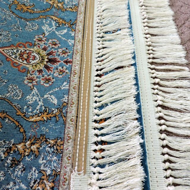 ウィルトン織り細かな密度ペルシャ絨毯/ゴージャスな色柄の高級玄関マット50ｘ80