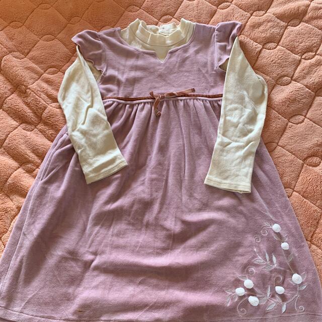 ベルメゾン(ベルメゾン)のベロア　春色　120 GITA ワンピース キッズ/ベビー/マタニティのキッズ服女の子用(90cm~)(ワンピース)の商品写真