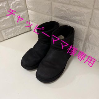 アグ(UGG)のUGG アグ ムートンブーツ　黒　レザー(ブーツ)