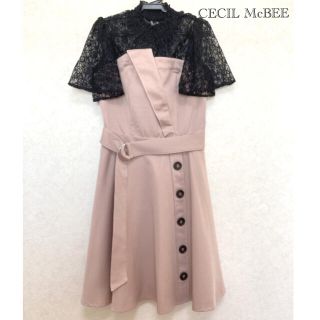 セシルマクビー(CECIL McBEE)の【美品】CECIL McBEE セシルマクビー　ワンピース　M(ひざ丈ワンピース)