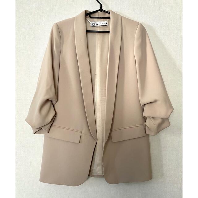 ZARA - ZARA ザラ テーラードジャケット ベージュ の通販 by ZARA - ZARA ザラ テーラードジャケット ベージュ の通販 by