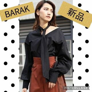 バラク(Barak)のバラク BARAK シャツ 長袖 黒 ブラック 新品 M リボン ボウタイ 秋(シャツ/ブラウス(長袖/七分))