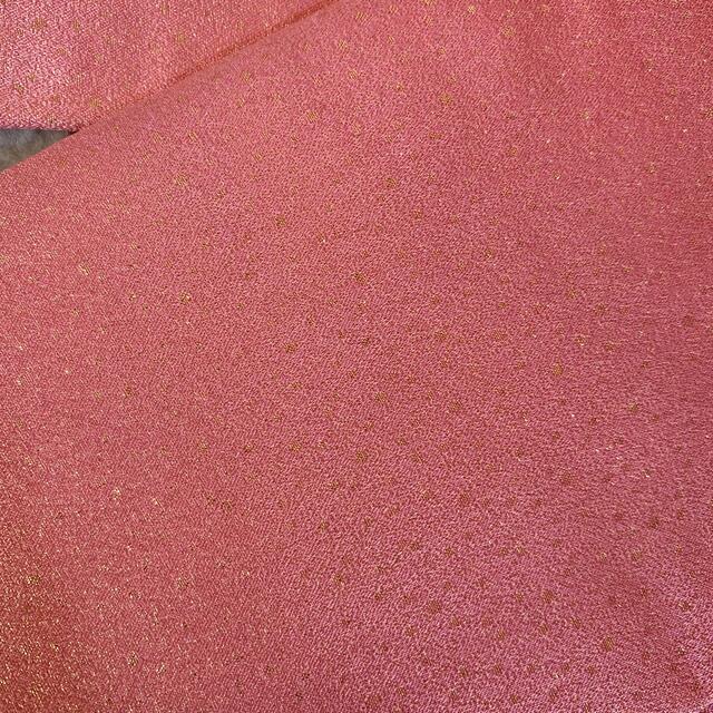 半襟　ピンク　ゴールドラメ入り レディースの水着/浴衣(和装小物)の商品写真