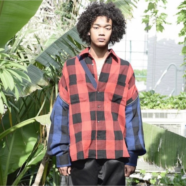 FACETASM ZIPPER CHECK SHIRT ファセッタズム長袖シャツ