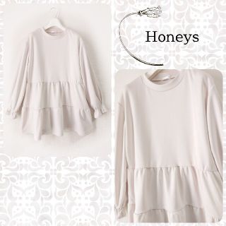 ハニーズ(HONEYS)のハニーズ✿Honeys✿Aライン二段フリル✿長袖トップス✿今季✿アイボリー(チュニック)