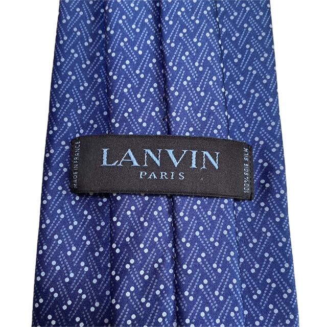 LANVIN(ランバン)の【美品】LANVIN ランバン ネクタイ ハイブランド 総柄 ブルー ビジネス メンズのファッション小物(ネクタイ)の商品写真