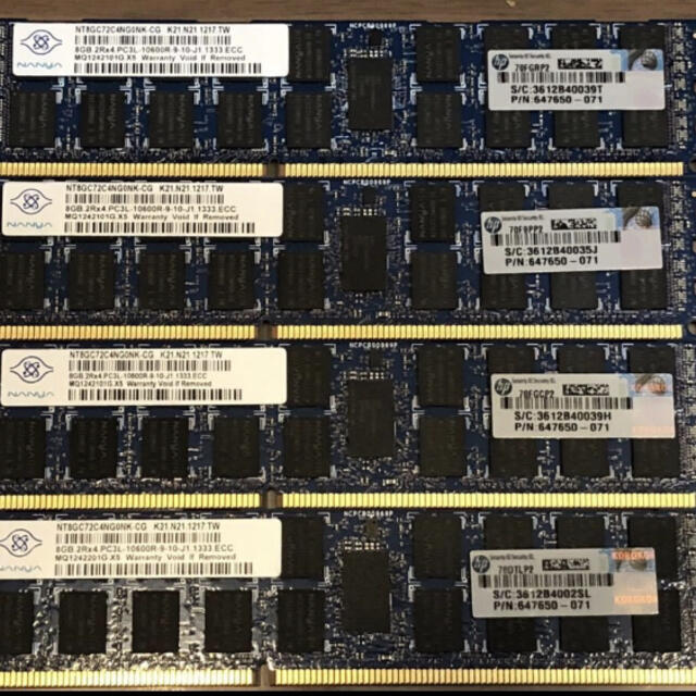 NANYA DDR3 2Rx4 PC3L-10600R 32GB （8G x4）