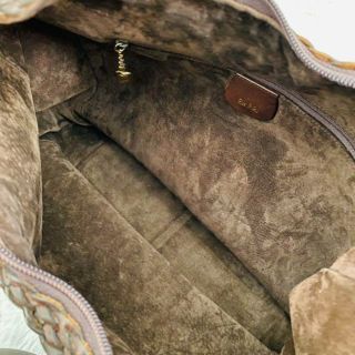 美品】GUCCI ワンショルダーバッグ バンブー レザー 編み込み ブラウン-