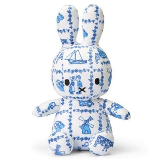 ミッフィー(miffy)の【ミッフィーぬいぐるみ】65周年限定オランダ伝統柄デルフトブルー青兎ナインチェ(ぬいぐるみ)