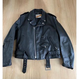 ショット(schott)のschott ダブルライダース 黒　48 オーバーサイズ　美品(ライダースジャケット)