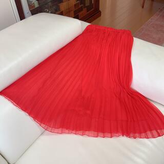 エイチアンドエム(H&M)のH&M プリーツスカート　赤　155cm(スカート)
