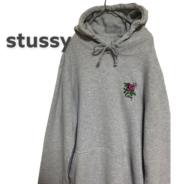 STUSSY フラワー　プルオーバーパーカー