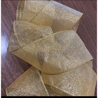 コストコ - ワイヤーエッジリボン ゴールドオーガンジーの通販 by