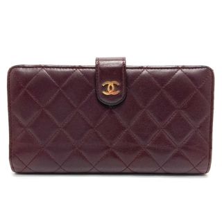 シャネル(CHANEL)のシャネル CC ココマーク マトラッセ ロングウォレット 長財布 ボルドー(財布)