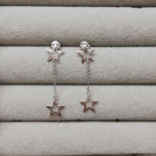 スタージュエリー(STAR JEWELRY)のピアス 星 k14 wg 刻印入り 地金 ホワイトゴールド(ピアス)