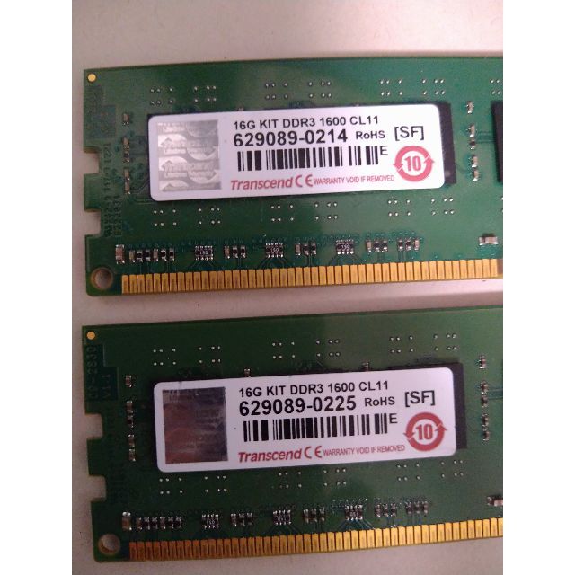 Transcend DDR3 1600 8GB x 2 1