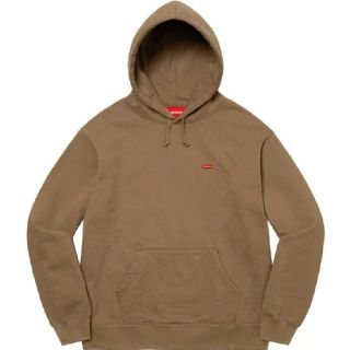 シュプリーム(Supreme)のシュプリーム　スモール ボックスロゴ　パーカー　オリーブ ブラウン　　　Tシャツ(パーカー)