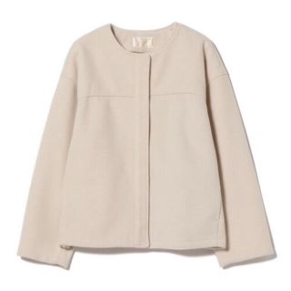 ビームス(BEAMS)の美品 BEAMS HEART / ノーカラー クルーネック ブルゾン(ノーカラージャケット)