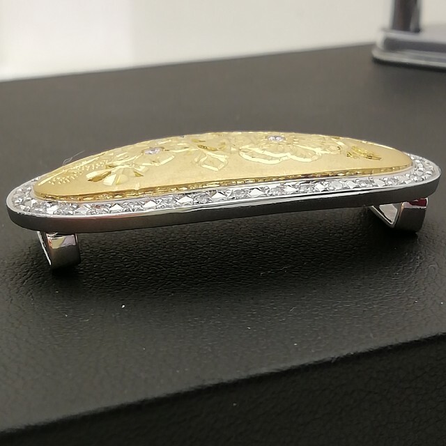 K24純金 & Pt900✨ダイヤ0.50ct付き✨帯留め飾り✨宝石💎素敵✨の通販