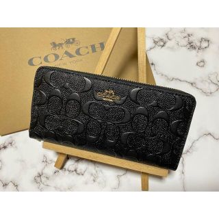 新品】COACH 長財布 F53834 ブラック デボスドシグネチャー | www