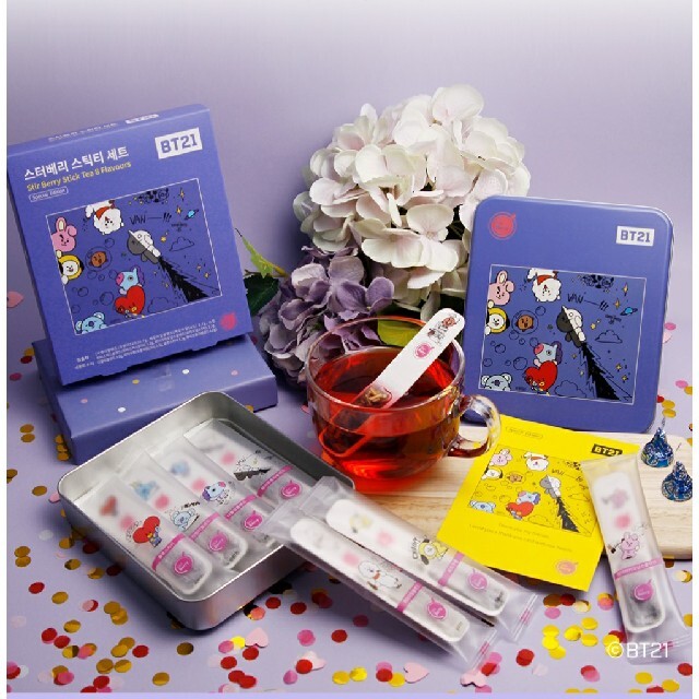 BT21(ビーティーイシビル)のBT21 Stir Berry Stick Tea 8 Flavours エンタメ/ホビーのCD(K-POP/アジア)の商品写真