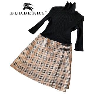 バーバリーブルーレーベル(BURBERRY BLUE LABEL)の【ウール100%】バーバリーブルーレーベル ノバチェックドッキングワンピース(ひざ丈ワンピース)