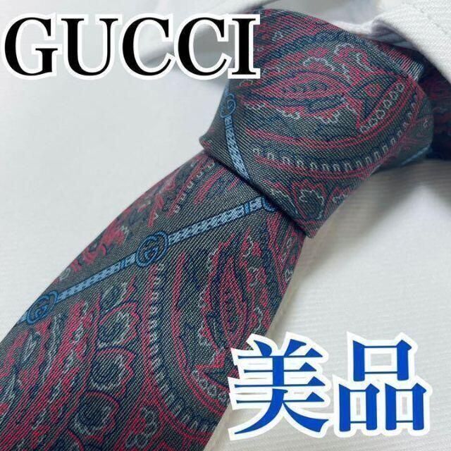 Gucci(グッチ)の美品 グッチ ネクタイ 高級シルク ペイズリー 早い者勝ち メンズのファッション小物(ネクタイ)の商品写真