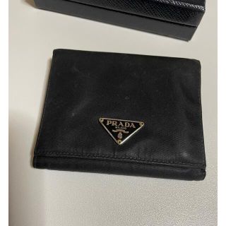 プラダ(PRADA)のプラダ三つ折りたたみ財布  ナイロン  レザー(財布)