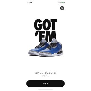 ナイキ(NIKE)のエアージョーダン3(スニーカー)