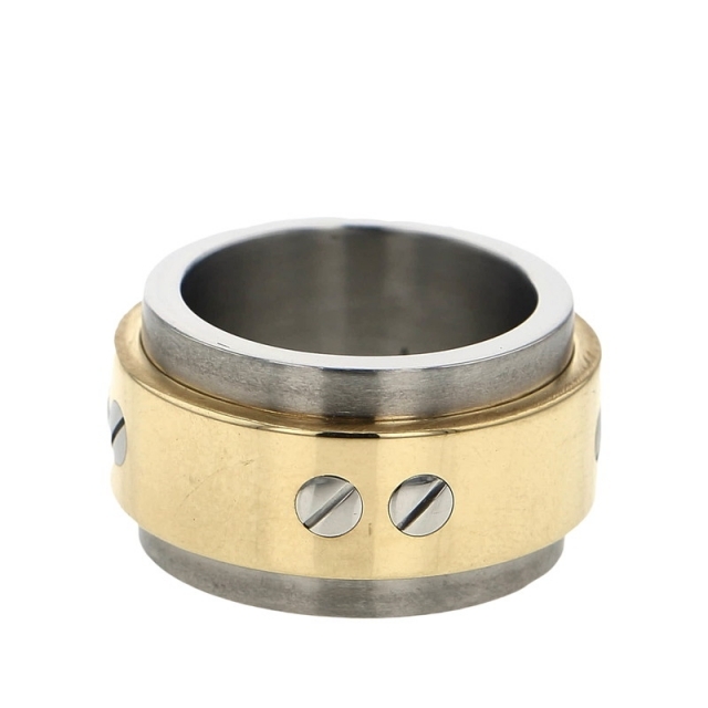安い Cartier - 美品 K18YG イエローゴールド ステンレス リング 指輪 【1-0045084】 リング(指輪)