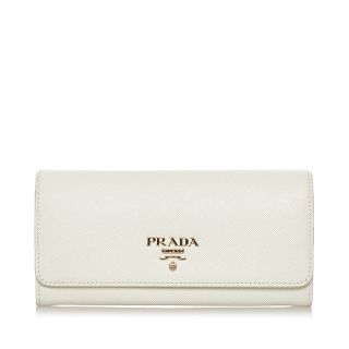 グレイ系特価ブランド PRADA プラダ 財布 オフホワイト 白 ゴールド