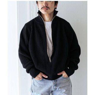 バトナー(BATONER)のレショップ×バトナー　ハーフジップフィッシャーマンニットL新品未使用(ニット/セーター)