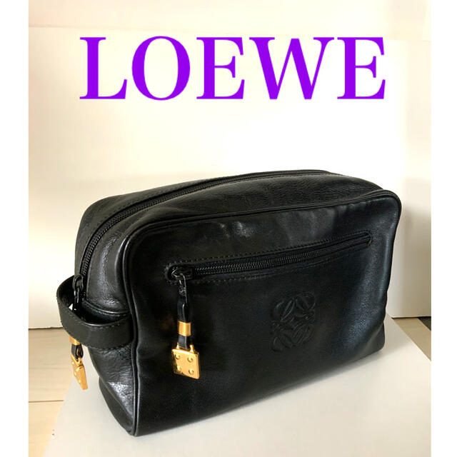 LOEWE ロエベ セカンドバッグ　ポーチ　レザーバッグ　ブラック