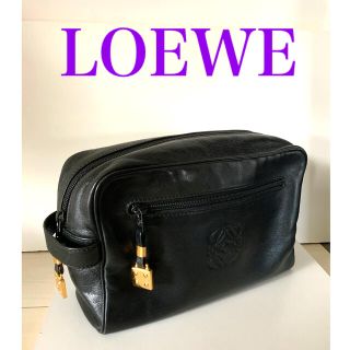 ロエベ(LOEWE)のLOEWE ロエベ セカンドバッグ　ポーチ　レザーバッグ　ブラック(セカンドバッグ/クラッチバッグ)