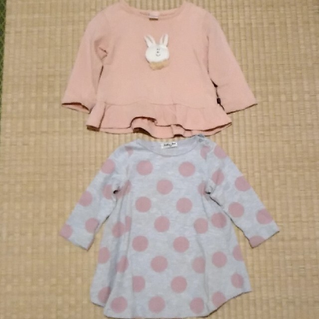 80 90 長袖トップス 2枚セット キッズ/ベビー/マタニティのベビー服(~85cm)(Ｔシャツ)の商品写真