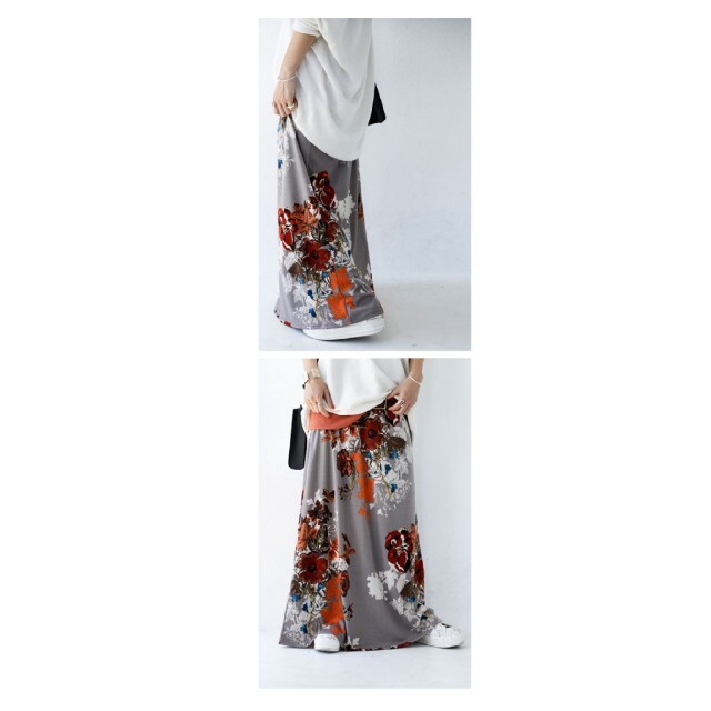 antiqua(アンティカ)のアンティカ 花柄ロングスカート レディースのスカート(ロングスカート)の商品写真