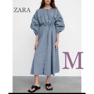 ザラ(ZARA)の【新品・未使用】ZARA ゴムウエスト ミディ丈 ワンピース  M(ロングワンピース/マキシワンピース)