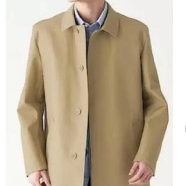 MUJI (無印良品)(ムジルシリョウヒン)の無印良品  撥水綿混ステンカラーコート 紳士S  メンズ ベージュ メンズのジャケット/アウター(ステンカラーコート)の商品写真