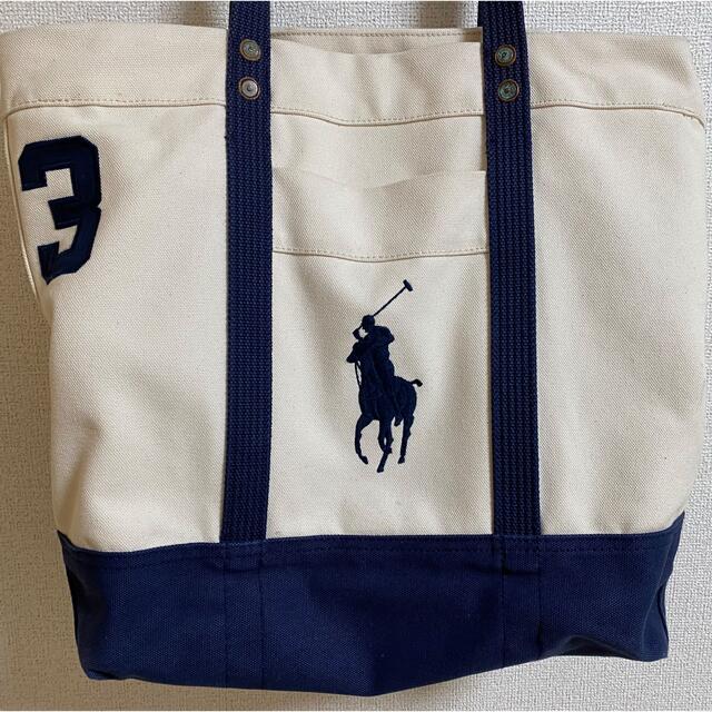 POLO RALPH LAUREN(ポロラルフローレン)のポロラルフローレン　トートバッグ　白　特大 レディースのバッグ(トートバッグ)の商品写真