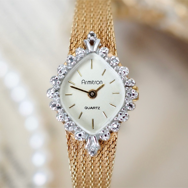 超美品✨アーミトロン ダイヤベゼル 箱付き 時計✨オメガ ハミルトン agete