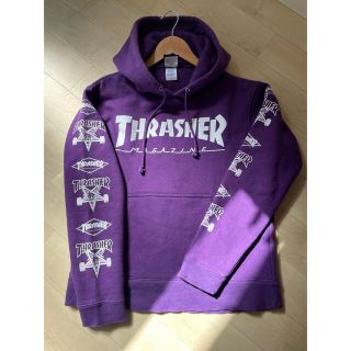 スラッシャー(THRASHER)のスラッシャー スウェットパーカー 袖プリント 裏起毛 スケーター  古着(トレーナー/スウェット)